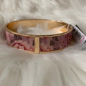 COACH X KAFFE FASSETT Floral Bangle in Gold/Pink
